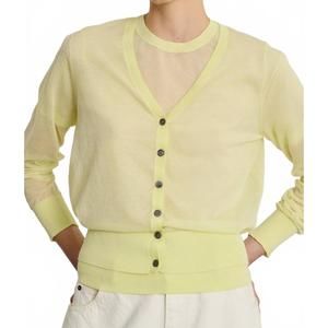 NEW SOEUR etretat cardigan in jaune acide